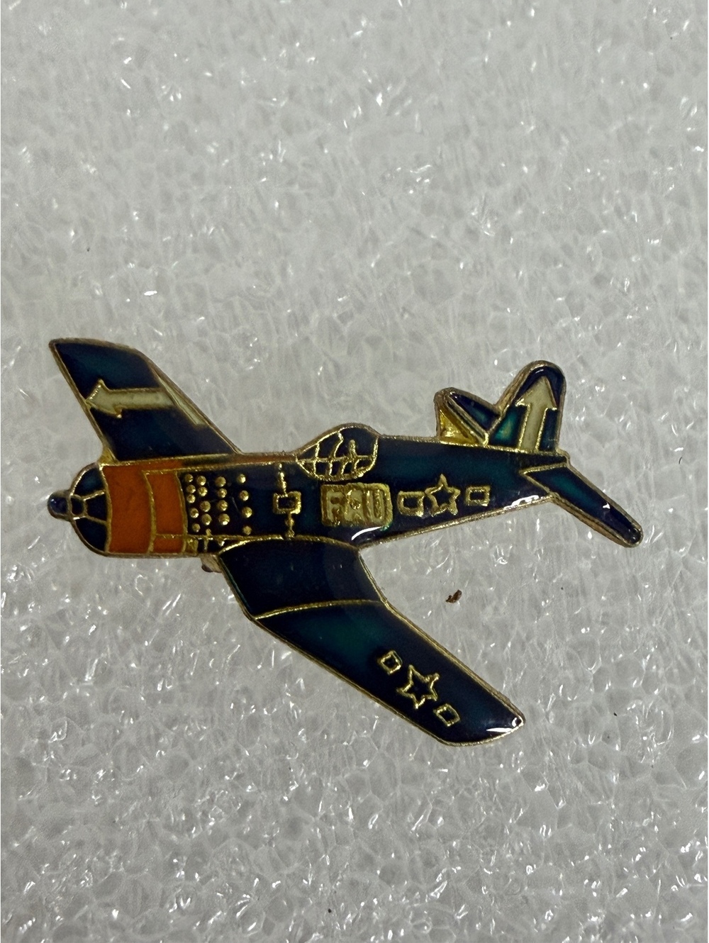 Vintage Military Airplane Enamel Pin Badge